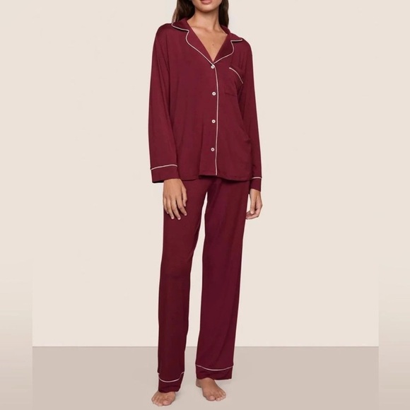 Eberjey Other - Eberjey Gisele Tencel Modal Long Sleeve Pajama Set Size XXL In Bordeaux Red